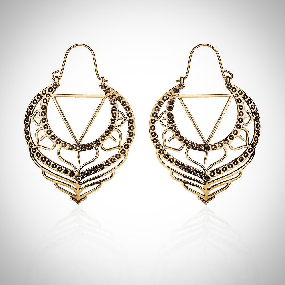 Mandala brass earrings